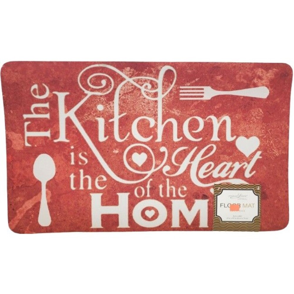 Anti-Fatigue Bendable Rubber Floor Mat (18"x30") KITCHEN IS THE HEART OF HOME,AL